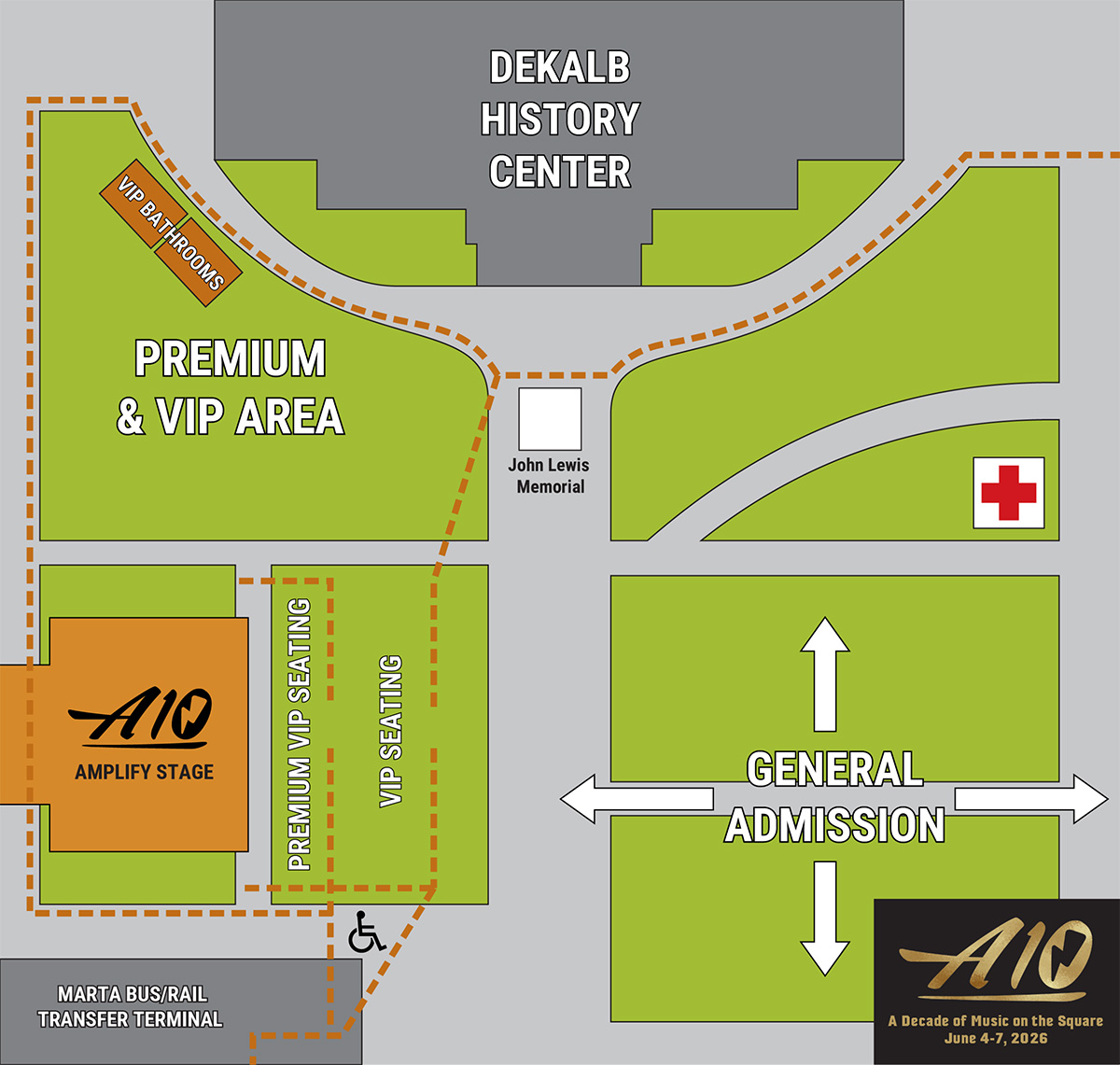 2026 Amplify Decatur Music Festival map