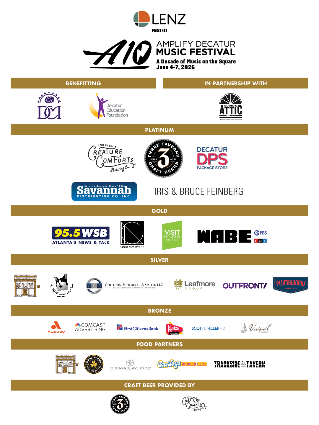 List of 2026 Amplify Decatur Music Festival sponsors